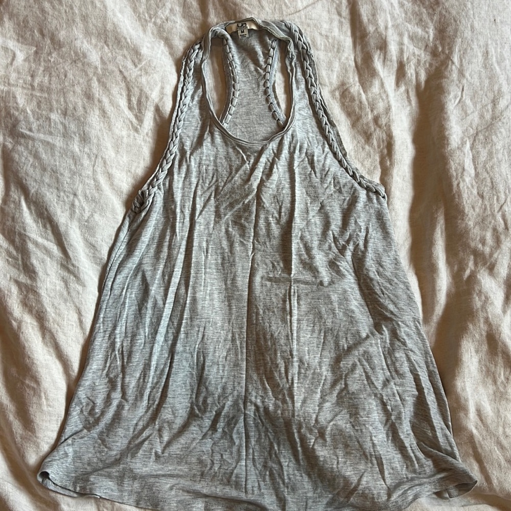 Braided Gray Racerback Tank Top
